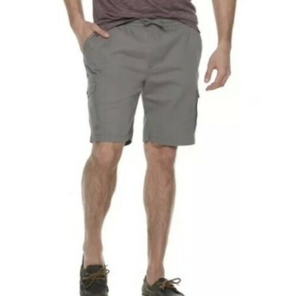Sonoma Big & Tall NWT Mens Gray Elastic Waist Cargo Pockets Dock Shorts 4XB - Picture 1 of 2
